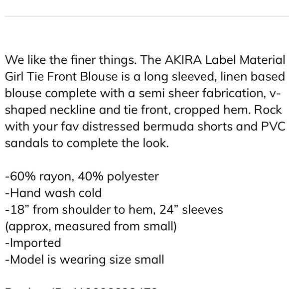 Akira “Material Girl” white multi way wear top Small - Picture 8 of 13